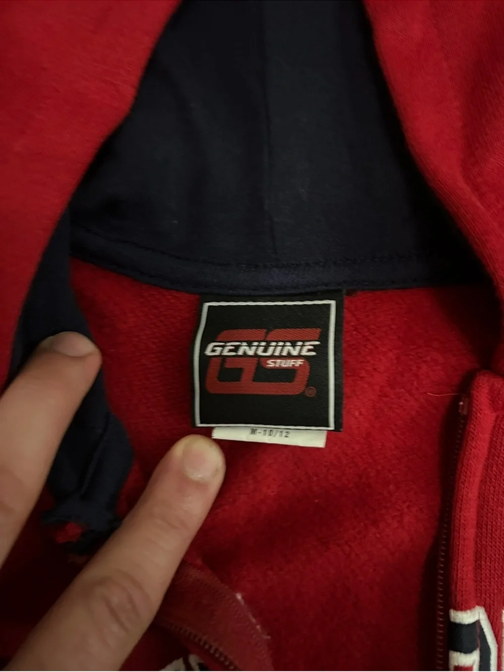 Genuine Stuff Houston Youth Full Zip Hoodie Red Size M 10/12